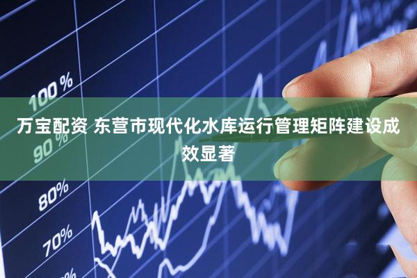 万宝配资 东营市现代化水库运行管理矩阵建设成效显著